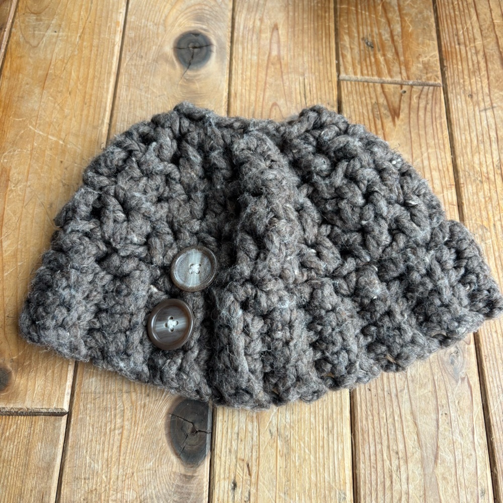 Chunky Knit Hat with Buttons